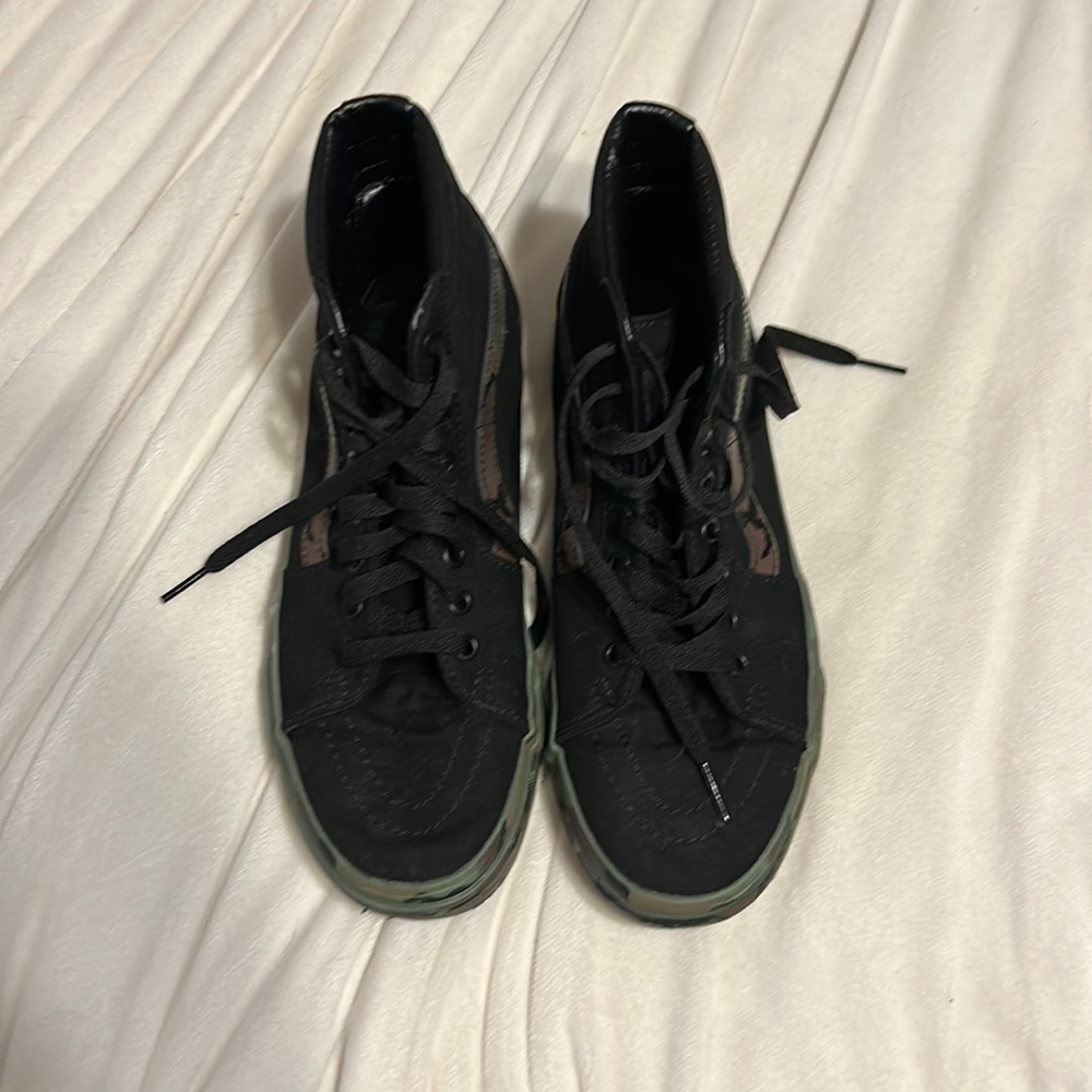 Black and Camo High-Top Vans